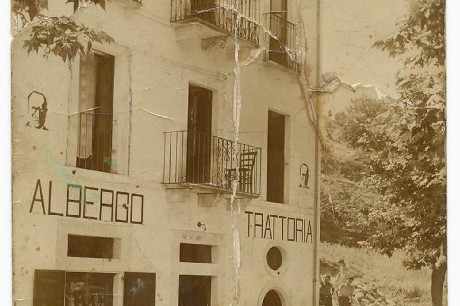 Elda's family Albergo and Trattoria in-Caramanico Terme, Italy, circa-1935